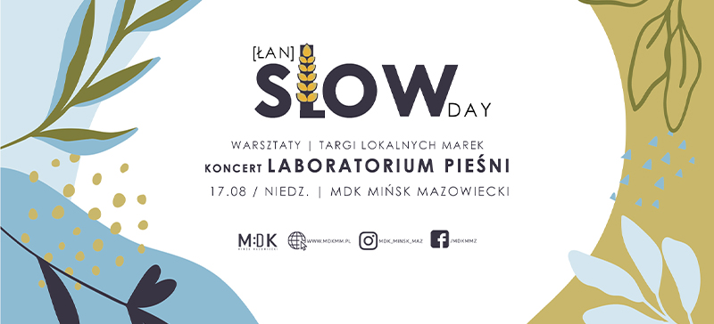 Na jasnym tle informacje. Naturalna szata graficzna. Liście, kłosy zboża i pastelowe kolory