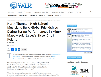 North Thurston High School Musicians Build Global Friendships