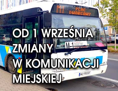 Zmiany w komunikacji miejskiej od 1 września