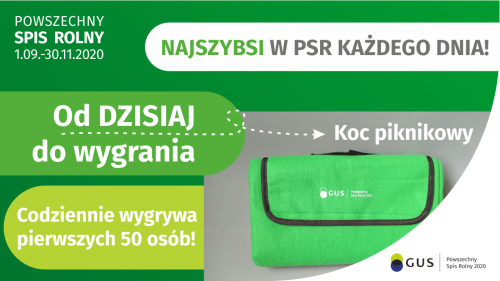 plakat akcji „Najszybsi w PSR każdego dnia” do zwycięzców trafią koce piknikowe