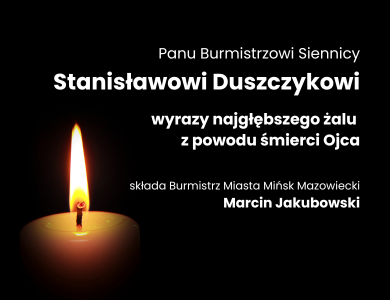 na czarnym tle kondolencje