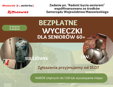Nabór na bezpłatne wycieczki w ramach zadania „Radość bycia seniorem”